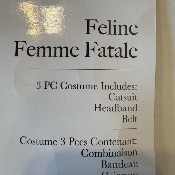Feline Cat Femme Fatal black 3-pc women’s Halloween costume size large - Picture 2 of 10